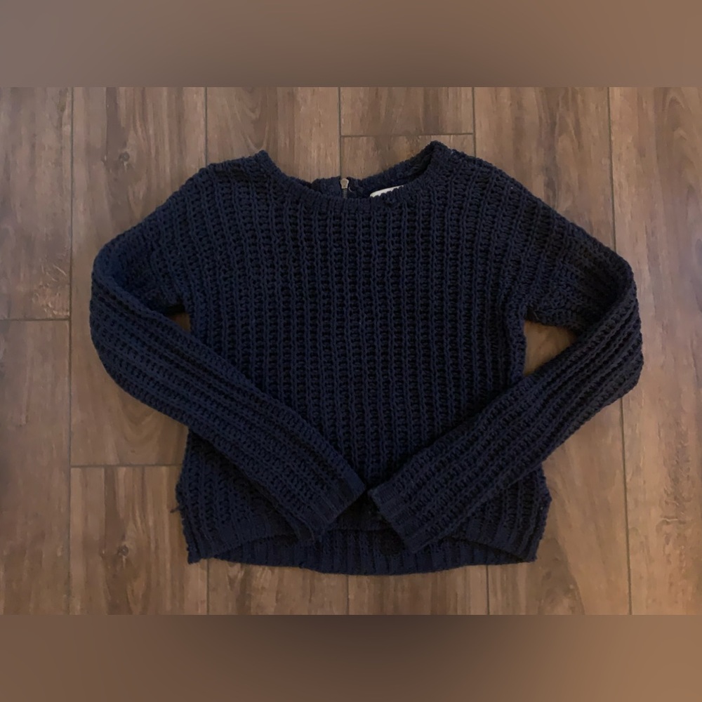 Navy Sweater with Zipper in the Back